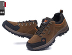 2025 Unisex Leather Hiking Shoes Men Winter Warm Fur Non Slip Sneakers Women Suede Outdoor Footwear Boy Spring Summer Waterproof