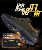 2025 Unisex Leather Hiking Shoes Men Winter Warm Fur Non Slip Sneakers Women Suede Outdoor Footwear Boy Spring Summer Waterproof