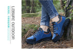 2025 Unisex Leather Hiking Shoes Men Winter Warm Fur Non Slip Sneakers Women Suede Outdoor Footwear Boy Spring Summer Waterproof