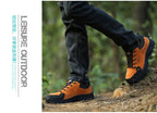 2025 Unisex Leather Hiking Shoes Men Winter Warm Fur Non Slip Sneakers Women Suede Outdoor Footwear Boy Spring Summer Waterproof