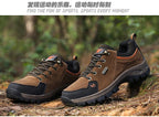 2025 Unisex Leather Hiking Shoes Men Winter Warm Fur Non Slip Sneakers Women Suede Outdoor Footwear Boy Spring Summer Waterproof