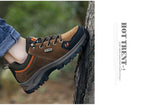 2025 Unisex Leather Hiking Shoes Men Winter Warm Fur Non Slip Sneakers Women Suede Outdoor Footwear Boy Spring Summer Waterproof