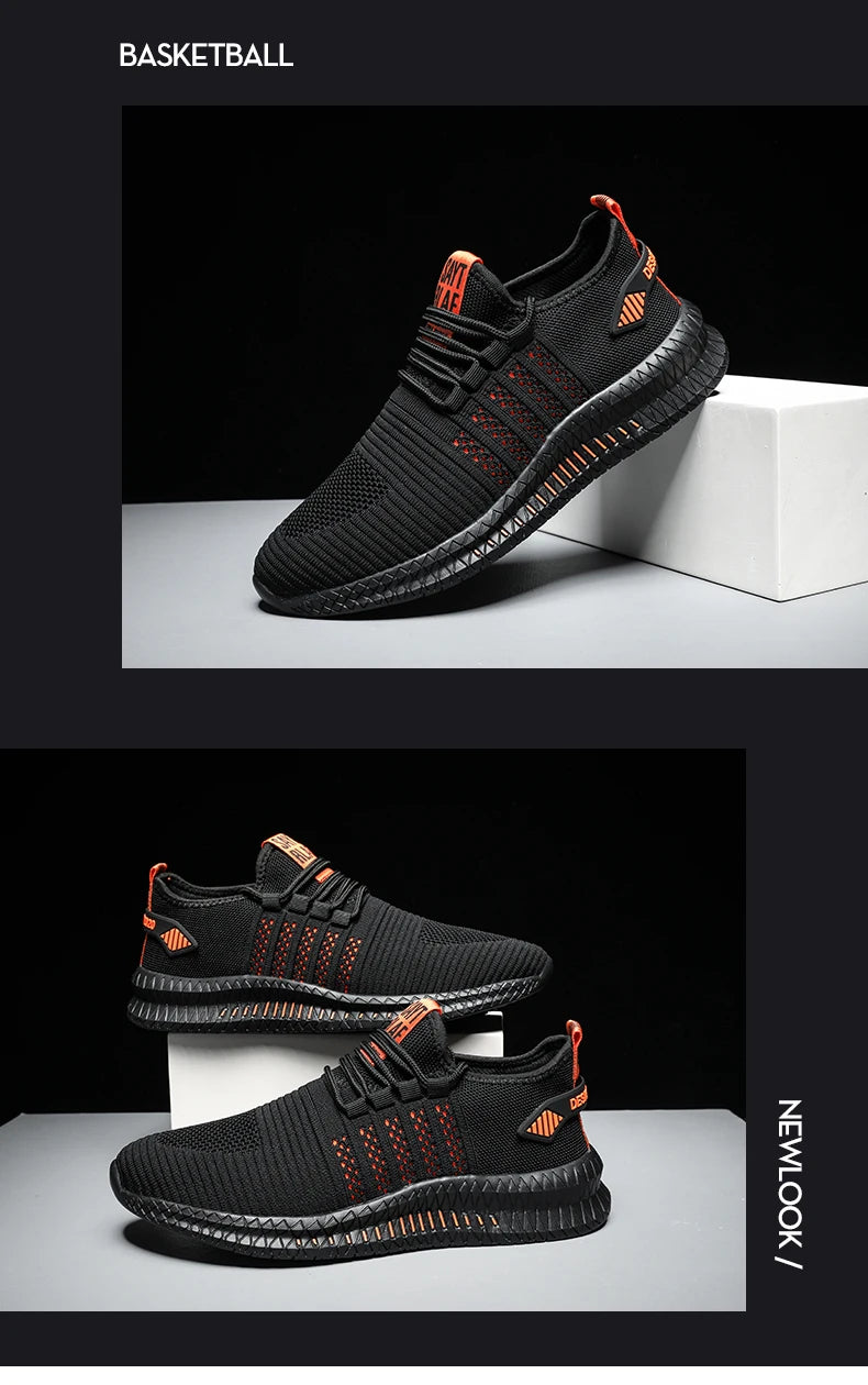 Fashion Sneakers Lightweight Men Casual Shoes Breathable Male Footwear Lace Up Walking Shoe