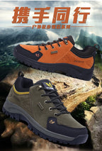 2025 Unisex Leather Hiking Shoes Men Winter Warm Fur Non Slip Sneakers Women Suede Outdoor Footwear Boy Spring Summer Waterproof