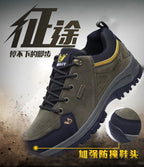 2025 Unisex Leather Hiking Shoes Men Winter Warm Fur Non Slip Sneakers Women Suede Outdoor Footwear Boy Spring Summer Waterproof