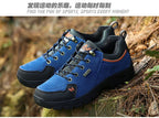 2025 Unisex Leather Hiking Shoes Men Winter Warm Fur Non Slip Sneakers Women Suede Outdoor Footwear Boy Spring Summer Waterproof