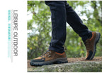 2025 Unisex Leather Hiking Shoes Men Winter Warm Fur Non Slip Sneakers Women Suede Outdoor Footwear Boy Spring Summer Waterproof