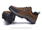 2025 Unisex Leather Hiking Shoes Men Winter Warm Fur Non Slip Sneakers Women Suede Outdoor Footwear Boy Spring Summer Waterproof