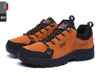2025 Unisex Leather Hiking Shoes Men Winter Warm Fur Non Slip Sneakers Women Suede Outdoor Footwear Boy Spring Summer Waterproof