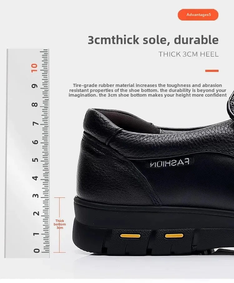 Genuine Leather Men's Shoes Slip-On Driving Shoes Casual Breathable Soft Bottom Anti-Slip Spring Autumn Seasonal Business Formal