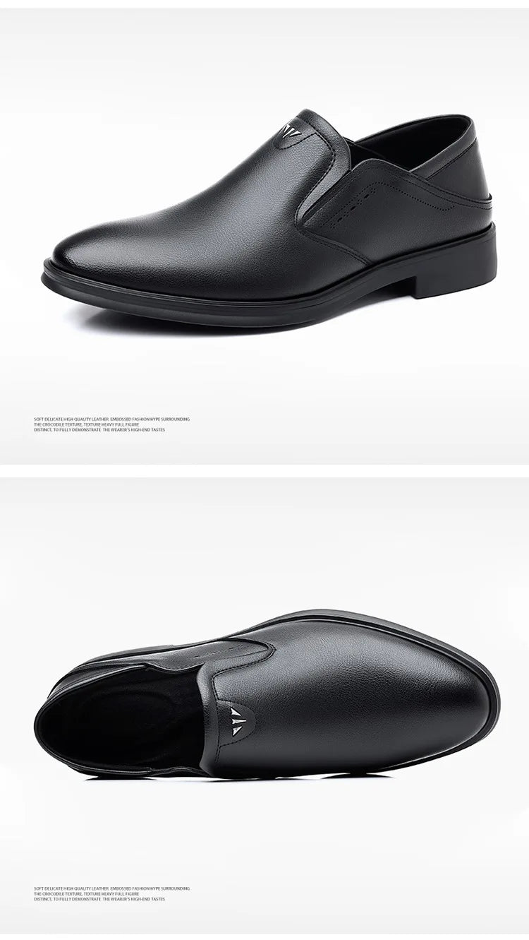 2025 Spring Autumn Men's Dress Shoes Fashion Casual Cow Leather British Pointed Toe Black and White New Designer Shoes Male