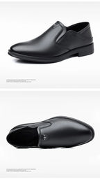 2025 Spring Autumn Men's Dress Shoes Fashion Casual Cow Leather British Pointed Toe Black and White New Designer Shoes Male