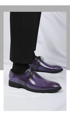 Fashion Purple Dress Shoes Man Party Shoes Casual Business Leather Shoes for Men Comfortable Pointed Toe Men's Formal Shoes 2025