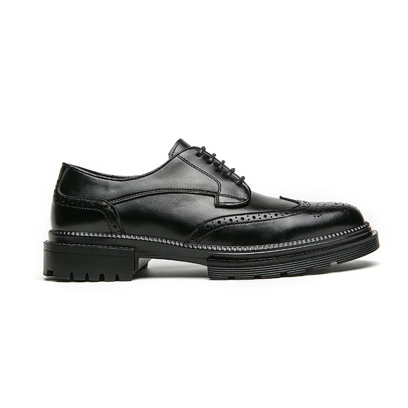 Oxford Shoes Genuine Calfskin Leather Brogue Dress Shoes Classic Business Formal Shoes Man Handcrafted Mens