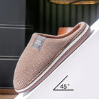 Trend Men Slippers Winter Warm Cotton Slippers Male Flats Soft Non-slip Slides Household Indoor Slippers Large Size 40-51