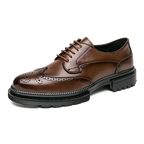 Oxford Shoes Genuine Calfskin Leather Brogue Dress Shoes Classic Business Formal Shoes Man Handcrafted Mens