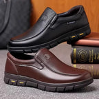 Genuine Leather Men's Shoes Slip-On Driving Shoes Casual Breathable Soft Bottom Anti-Slip Spring Autumn Seasonal Business Formal