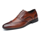 Men's Classic Retro Brogue Shoes Mens Lace-Up Leather Dress Business Office Flats Men Wedding Party Oxfords EUR Sizes 38-48