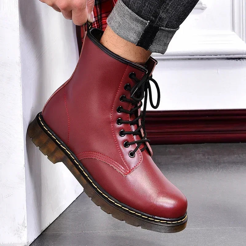 Designer Leather Men Boots Outdoor Mens Ankle Boots Winter Casual Shoes Lightweight Male Warm Work Boots Classic Handmade Boots