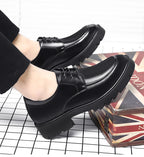 8-10cm Height Increasing Shoes for Men Summer Autumn Inside High Shoes Men's Hollow Business Dress Men's Elevator Leather Shoes