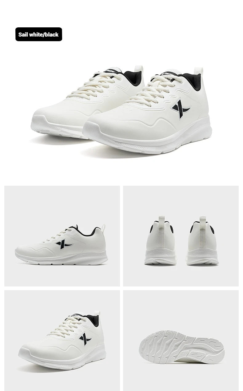 Xtep Running Shoes For Men 2024 Winter Leather Waterproof Sports Shoes Cushioning Wear-Resistant Jogging Sneakers 876419110051