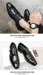 Fashion Designer Formal Slip On Men Dress Shoes New Classic Leather Oxfords For Wedding Party Business Flat Shoes Men's Loafers