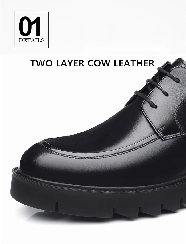 8-10cm Height Increasing Shoes for Men Summer Autumn Inside High Shoes Men's Hollow Business Dress Men's Elevator Leather Shoes