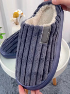Autumn And Winter Men's Thickening Warm Increase Slippers Stepping On The Sense Of Shit Thick Bottom Household Non-Slip Slippers