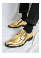Luxury Silver Man Patent Leather Shoes Large Size 38-50 Party Dress Wedding Shoes Men Pointed toe Leather Shoes Designer Oxford