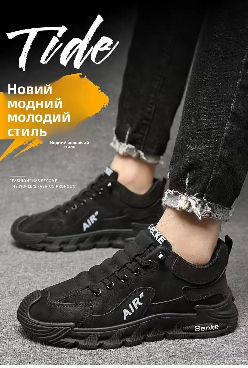 Men's Lightweight Sport Work oes Spring Construction Site Waterproof Non-Slip Wear-Resistant Slip-On Office Work Se oes