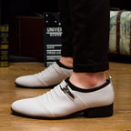 Cheap White Men's Dress Shoes Pointed-Toe Slip-On Leather Shoes Man Big Size 38-48 Casual Business Shoes Men zapatos para hombre
