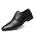 Men's Classic Retro Brogue Shoes Mens Lace-Up Leather Dress Business Office Flats Men Wedding Party Oxfords EUR Sizes 38-48