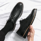 Handmade Mens Wingtip Oxford Shoes Grey Leather Brogue Men's Dress Shoes Classic Business Formal Shoes for Men Zapatillas Hombre
