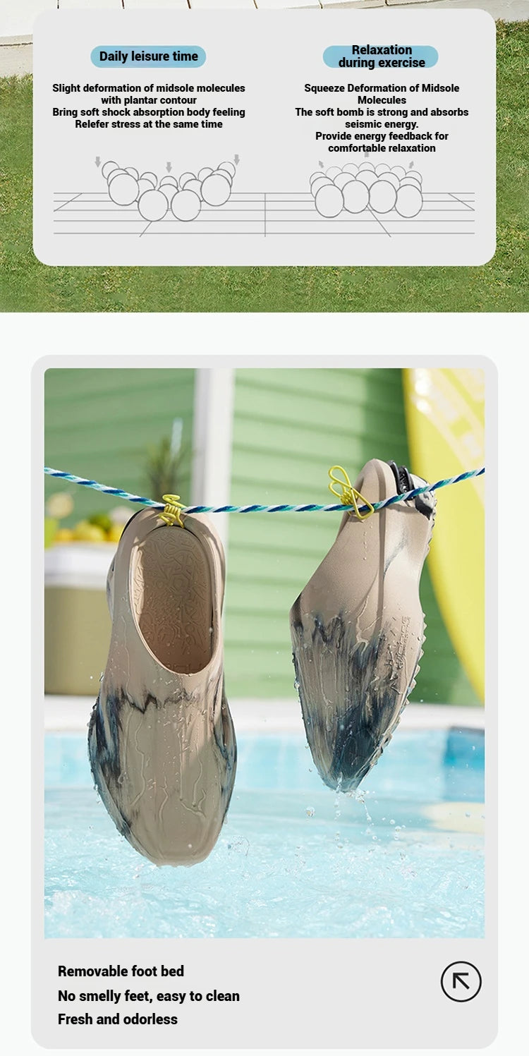 361 Degrees Joker Cyber Men Slippers Outdoors Breathable Soft Anti-slip Antiskid Beach Sandals Flexible Male Shoes 672521104