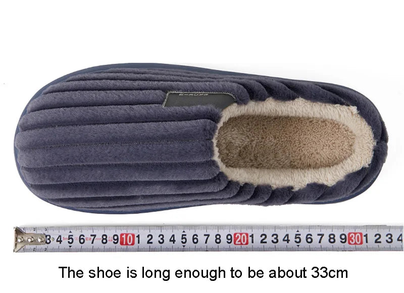 Autumn And Winter Men's Thickening Warm Increase Slippers Stepping On The Sense Of Shit Thick Bottom Household Non-Slip Slippers
