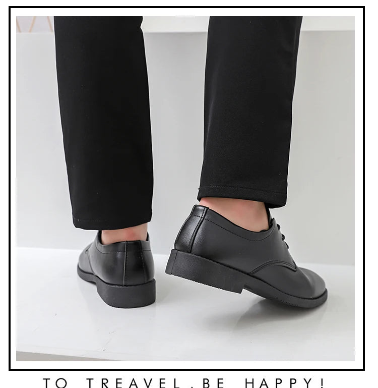 Youth Formal oes Men's Bla Suit oes Soft Bot Busin Interview Casual Wedding oes Leather round Toe Low Heel