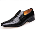 Classic Dress Shoes for Men Leather Shoes PU Crocodile Business Casual Formal Sneakers Plus Size Office Wedding Party Oxfords
