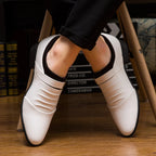 Cheap White Men's Dress Shoes Pointed-Toe Slip-On Leather Shoes Man Big Size 38-48 Casual Business Shoes Men zapatos para hombre