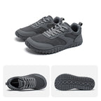 HOBIBEAR Minimalist Wide Toe Shoes Mens Womens Artificial Leather Running Sneakers Lace Up Lightweight Breathable Walking Shoes