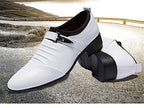 Cheap White Men's Dress Shoes Pointed-Toe Slip-On Leather Shoes Man Big Size 38-48 Casual Business Shoes Men zapatos para hombre