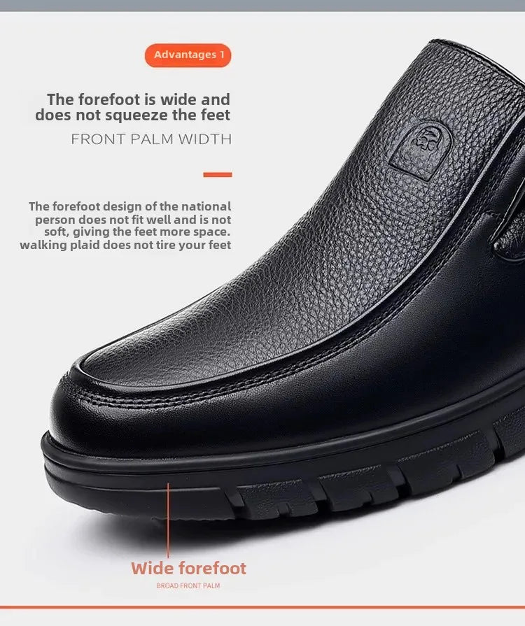 Genuine Leather Men's Shoes Slip-On Driving Shoes Casual Breathable Soft Bottom Anti-Slip Spring Autumn Seasonal Business Formal