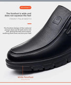 Genuine Leather Men's Shoes Slip-On Driving Shoes Casual Breathable Soft Bottom Anti-Slip Spring Autumn Seasonal Business Formal