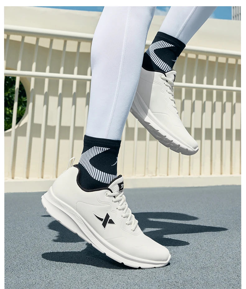 Xtep Running Shoes For Men 2024 Winter Leather Waterproof Sports Shoes Cushioning Wear-Resistant Jogging Sneakers 876419110051