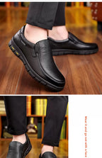 Genuine Leather Men's Shoes Slip-On Driving Shoes Casual Breathable Soft Bottom Anti-Slip Spring Autumn Seasonal Business Formal