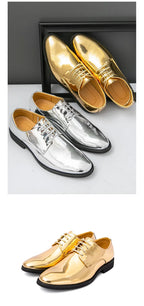 Luxury Silver Man Patent Leather Shoes Large Size 38-50 Party Dress Wedding Shoes Men Pointed toe Leather Shoes Designer Oxford