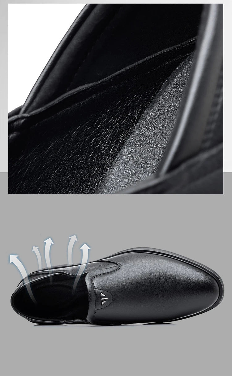 2025 Spring Autumn Men's Dress Shoes Fashion Casual Cow Leather British Pointed Toe Black and White New Designer Shoes Male