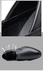2025 Spring Autumn Men's Dress Shoes Fashion Casual Cow Leather British Pointed Toe Black and White New Designer Shoes Male