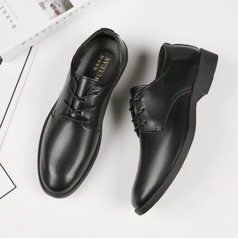 Youth Formal oes Men's Bla Suit oes Soft Bot Busin Interview Casual Wedding oes Leather round Toe Low Heel
