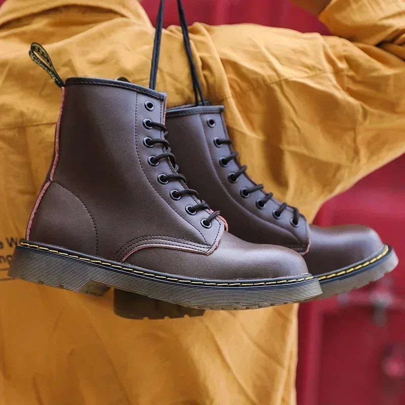 Designer Leather Men Boots Outdoor Mens Ankle Boots Winter Casual Shoes Lightweight Male Warm Work Boots Classic Handmade Boots