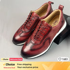 Luxury Business Casual Genuine Natural Cowhide Leather Men's Oxford Sneakers Spring Autumn Crocodile Pattern Anti-slip Footwear